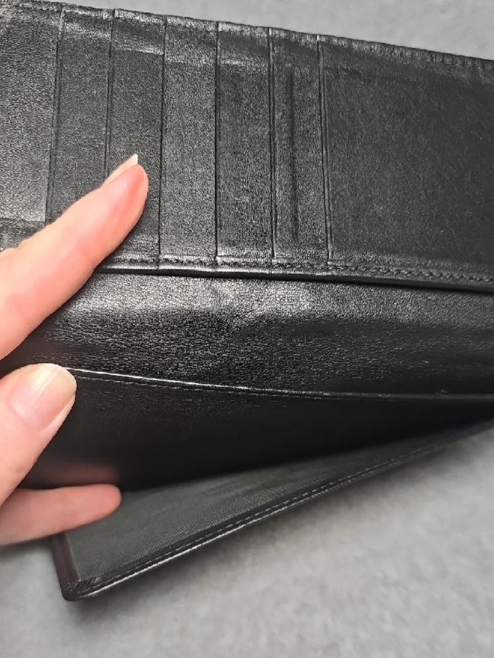 Gucci Guccissima Black Embossed GG Leather Long Wallet Vintage
